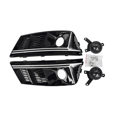 2017-2019 Audi Front Bumper Down Grille Honeycomb Style Non S line Fog Light Grilles For Audi A4 S4 B9