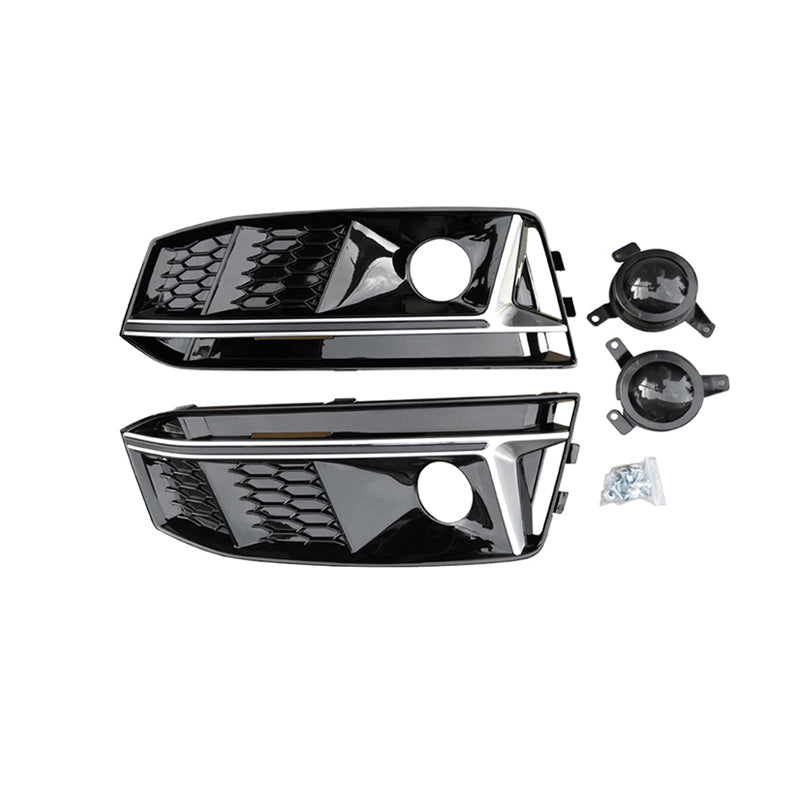 2017-2019 Audi Front Bumper Down Grille Honeycomb Style S line Fog Light Grilles For Audi A4 S4 B9