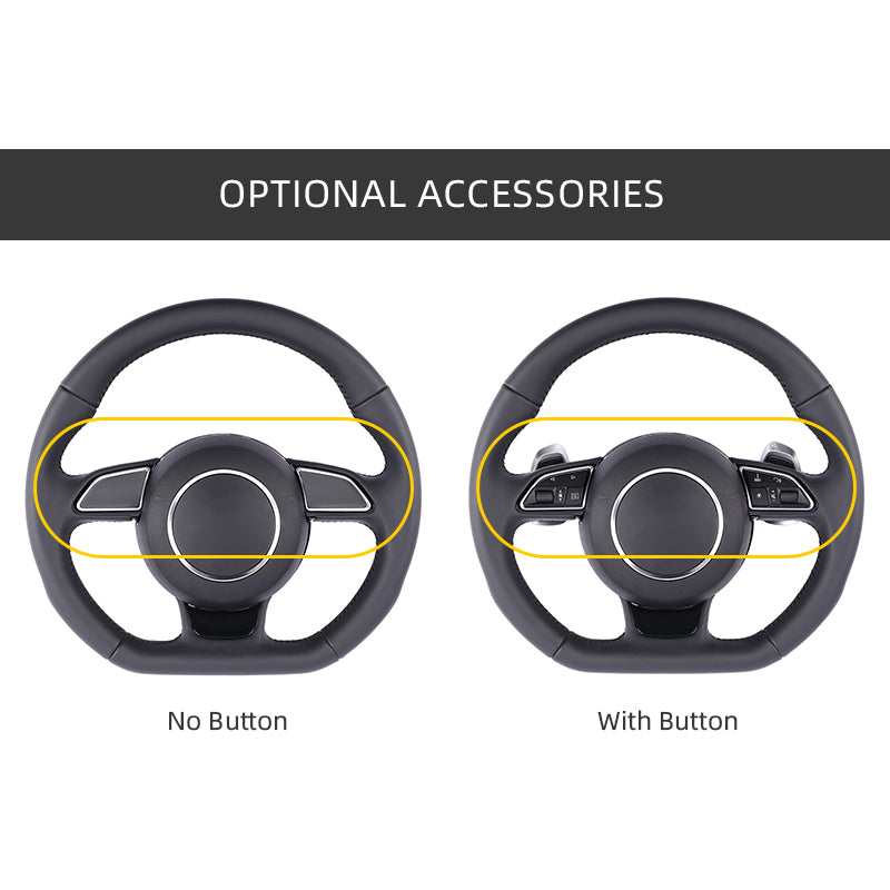 Carbon Fiber Suede Audi B8 Style Steering Wheel Corium For Audi All Series A3 A4 A5 A6 A7 A8 Q2 Q3 Q5 Q7 Q8