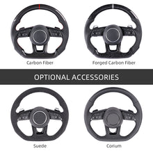 Carbon Fiber Suede Audi B9 Style Steering Wheel Corium For Audi All Series A3 A4 A5 A6 A7 A8 Q2 Q3 Q5 Q7 Q8