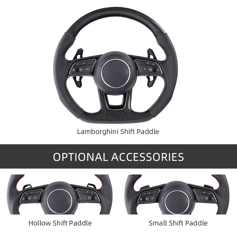 Carbon Fiber Suede Audi B9 Style Steering Wheel Corium For Audi All Series A3 A4 A5 A6 A7 A8 Q2 Q3 Q5 Q7 Q8