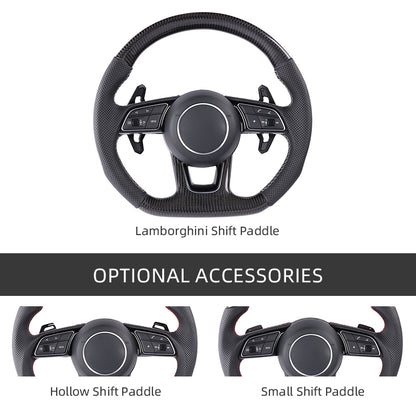 Carbon Fiber Suede Audi B9 Style Steering Wheel Corium For Audi All Series A3 A4 A5 A6 A7 A8 Q2 Q3 Q5 Q7 Q8