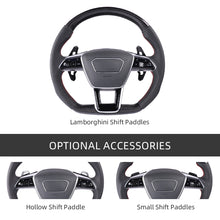 Carbon Fiber Audi C8 Style Steering Wheel Corium For Audi All Series A3 A4 A5 A6 A7 A8 Q2 Q3 Q5 Q7 Q8