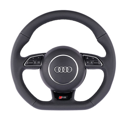 Carbon Fiber Suede Audi B8 Style Steering Wheel Corium For Audi All Series A3 A4 A5 A6 A7 A8 Q2 Q3 Q5 Q7 Q8