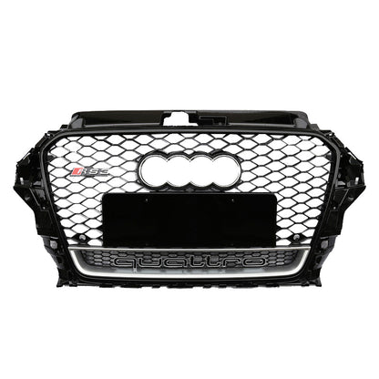 2013-2016 Audi RS3 Honeycomb Grille with lower mesh Quattro For Audi A3 S3 8V