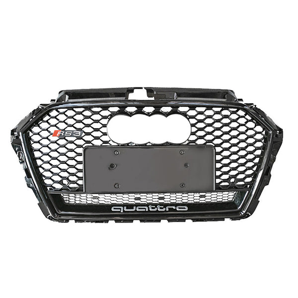 2017-2019 Audi RS3 Honeycomb Grille With Lower Mesh Quattro For Audi A3 S3 8V.5