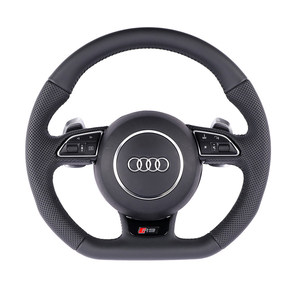 Carbon Fiber Suede Audi B8 Style Steering Wheel Corium For Audi All Series A3 A4 A5 A6 A7 A8 Q2 Q3 Q5 Q7 Q8