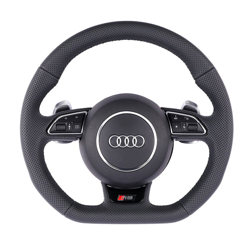 Carbon Fiber Suede Audi B8 Style Steering Wheel Corium For Audi All Series A3 A4 A5 A6 A7 A8 Q2 Q3 Q5 Q7 Q8