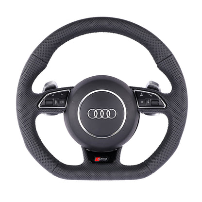 Carbon Fiber Suede Audi B8 Style Steering Wheel Corium For Audi All Series A3 A4 A5 A6 A7 A8 Q2 Q3 Q5 Q7 Q8