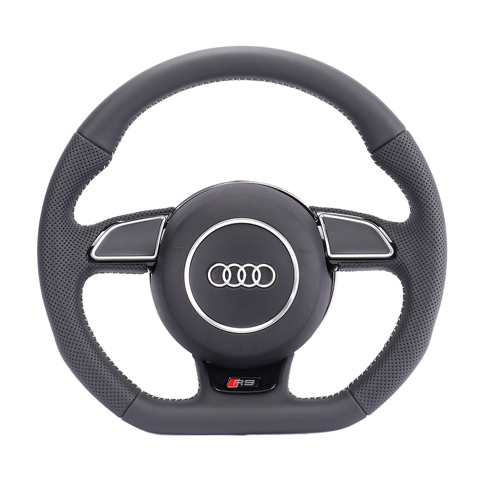 Carbon Fiber Suede Audi B8 Style Steering Wheel Corium For Audi All Series A3 A4 A5 A6 A7 A8 Q2 Q3 Q5 Q7 Q8