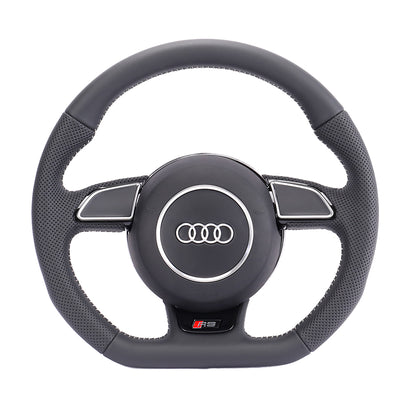 Carbon Fiber Suede Audi B8 Style Steering Wheel Corium For Audi All Series A3 A4 A5 A6 A7 A8 Q2 Q3 Q5 Q7 Q8