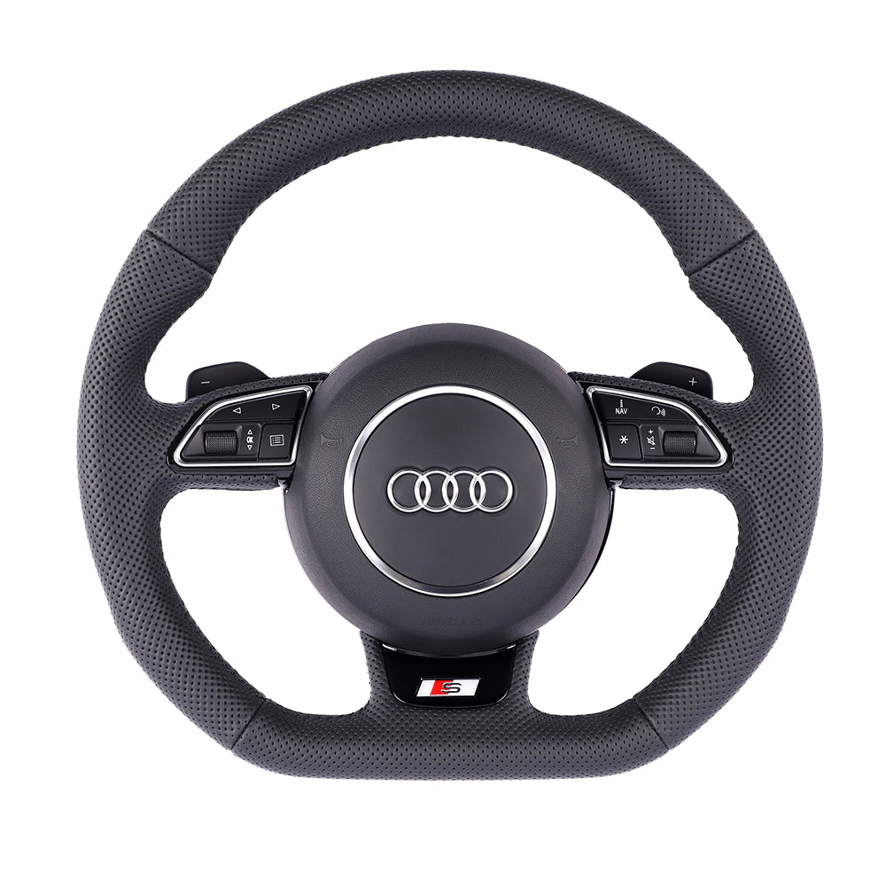 Carbon Fiber Suede Audi B8 Style Steering Wheel Corium For Audi All Series A3 A4 A5 A6 A7 A8 Q2 Q3 Q5 Q7 Q8