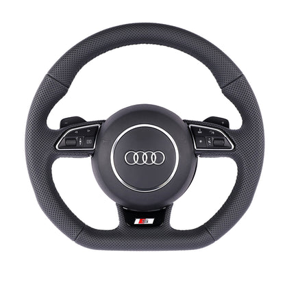 Carbon Fiber Suede Audi B8 Style Steering Wheel Corium For Audi All Series A3 A4 A5 A6 A7 A8 Q2 Q3 Q5 Q7 Q8