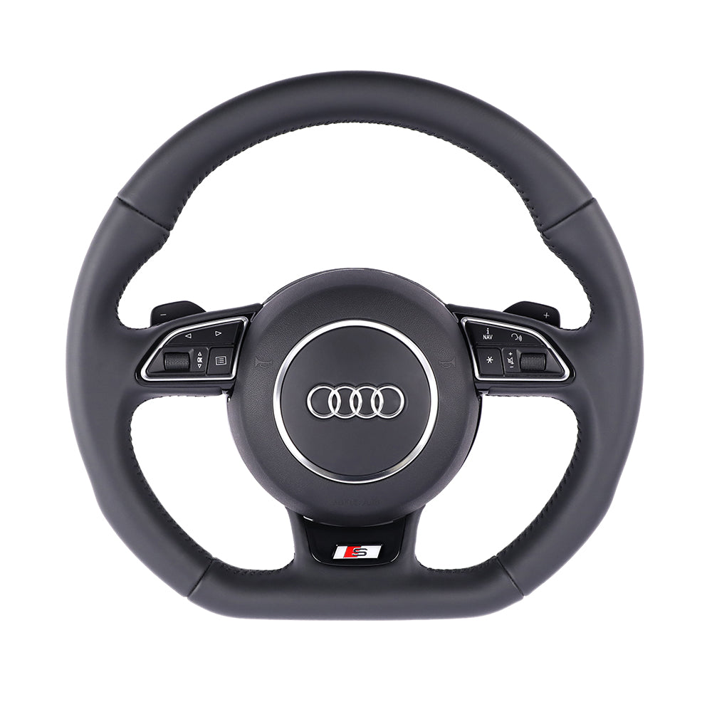 Carbon Fiber Suede Audi B8 Style Steering Wheel Corium For Audi All Series A3 A4 A5 A6 A7 A8 Q2 Q3 Q5 Q7 Q8