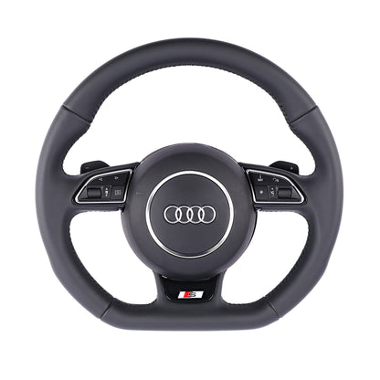 Carbon Fiber Suede Audi B8 Style Steering Wheel Corium For Audi All Series A3 A4 A5 A6 A7 A8 Q2 Q3 Q5 Q7 Q8
