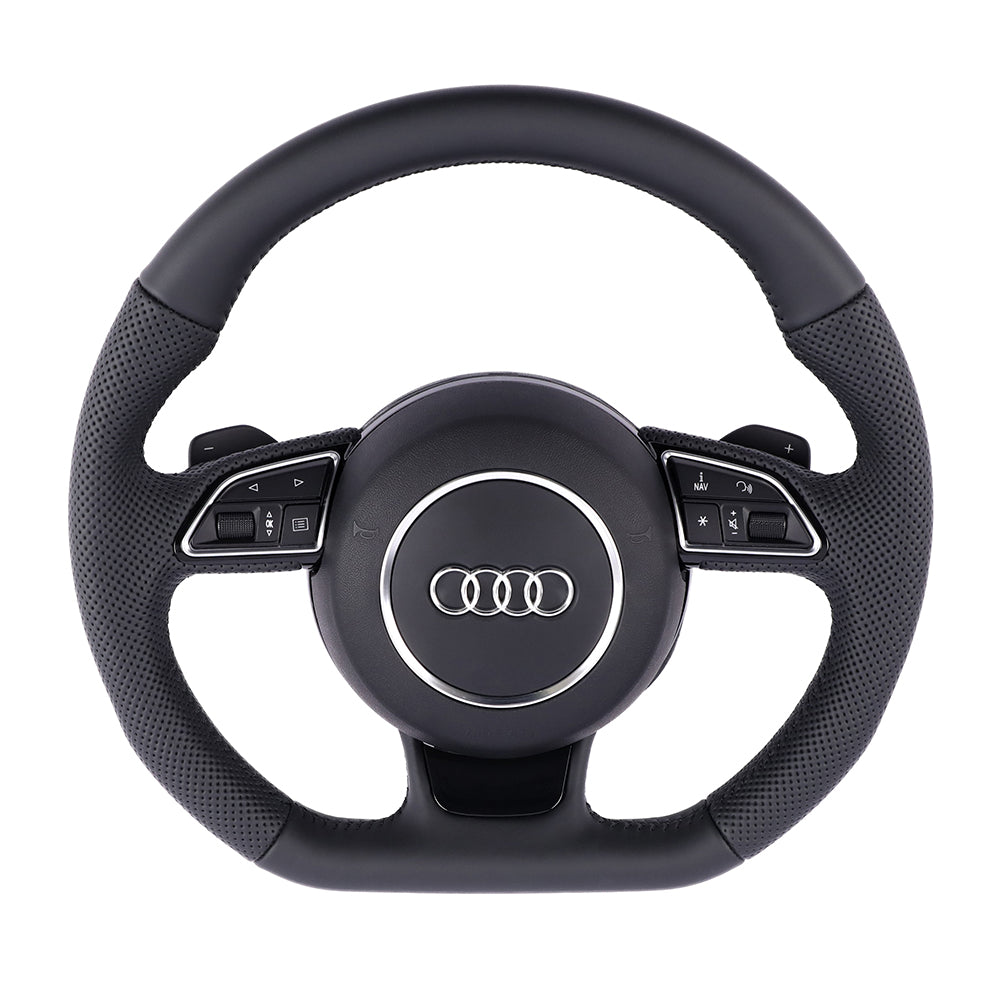 Carbon Fiber Suede Audi B8 Style Steering Wheel Corium For Audi All Series A3 A4 A5 A6 A7 A8 Q2 Q3 Q5 Q7 Q8