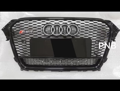2013-2016 Audi RS4 Honeycomb Grille With Quattro In Lower Mesh For Audi A4 S4 B8.5